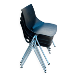 4 Designer stackable chairs Angelo Pinaffo Model shell