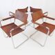 Matteo Grassi MG5 set of 4 leather cantilever chairs