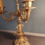 Chandeliers trois branches electrifiés en laiton