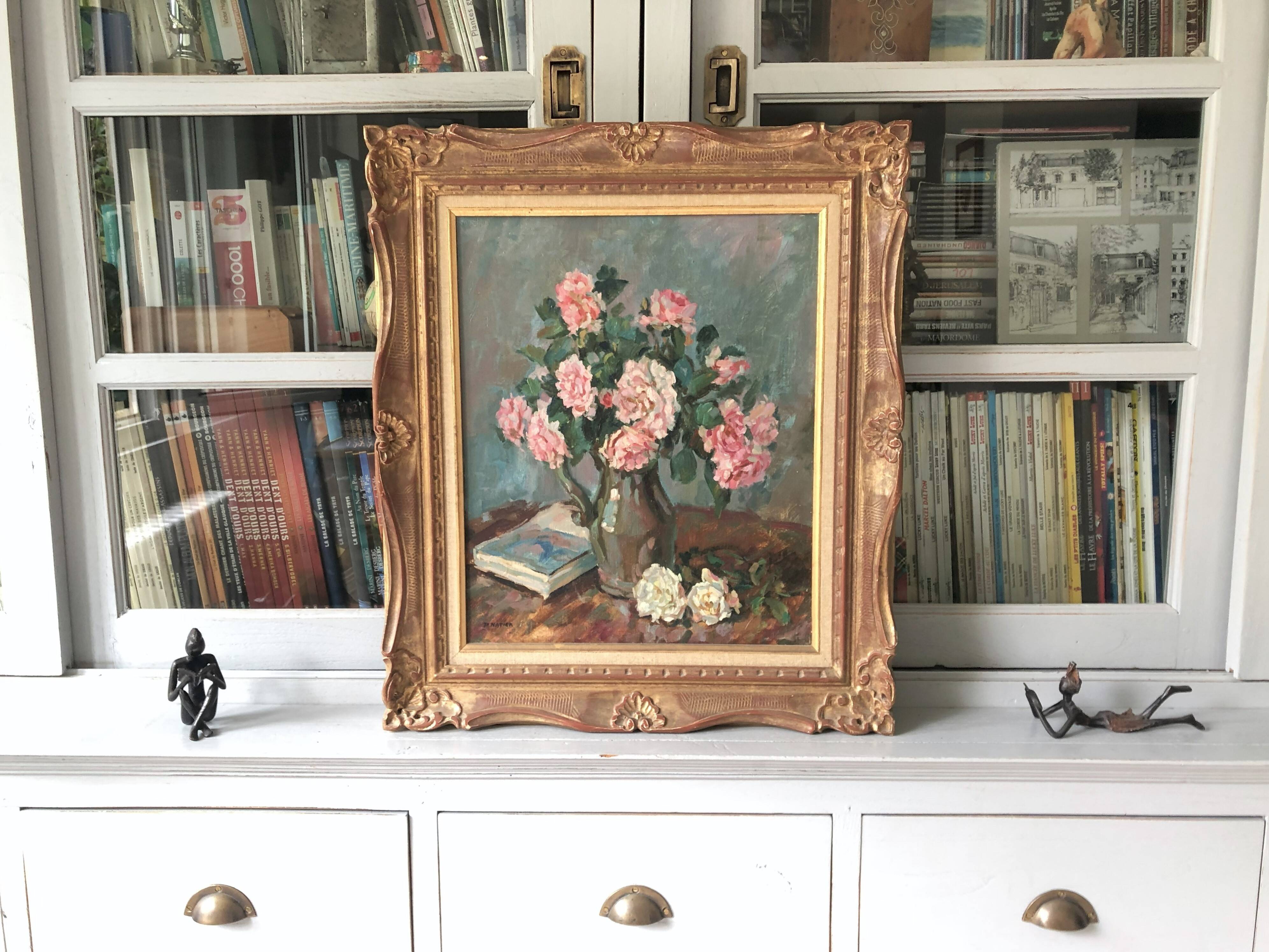 Still life bouquet of flowers oil painting