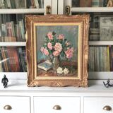 Still life bouquet of flowers oil painting