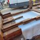 19th-century walnut drop-leaf table.