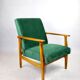 Vintage green velvet lounge chair, 1970s