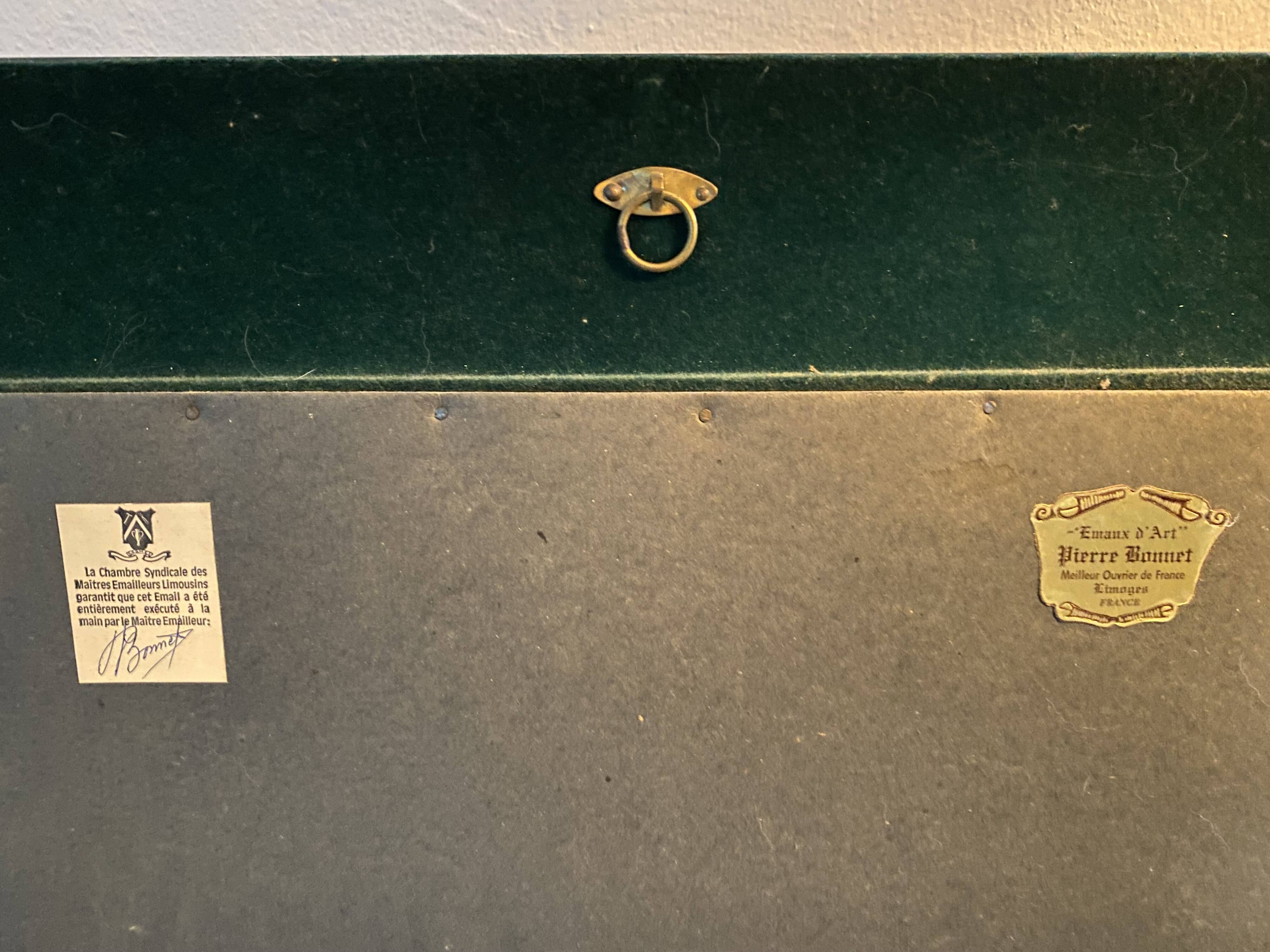 Limoges enamel painting "Landscape" signed P. BONNET