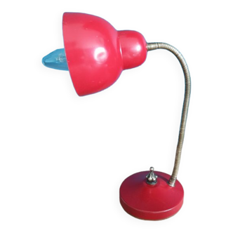 Lampe bureau chevet métal rouge laiton
