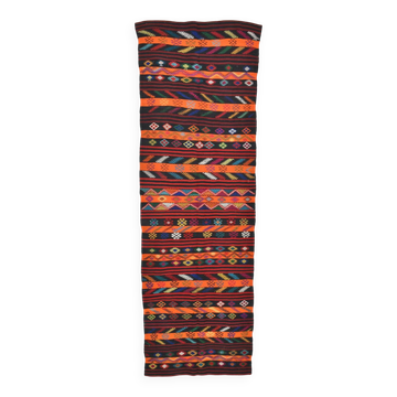 Tapis de couloir Kilim orange, 119 x 371 cm