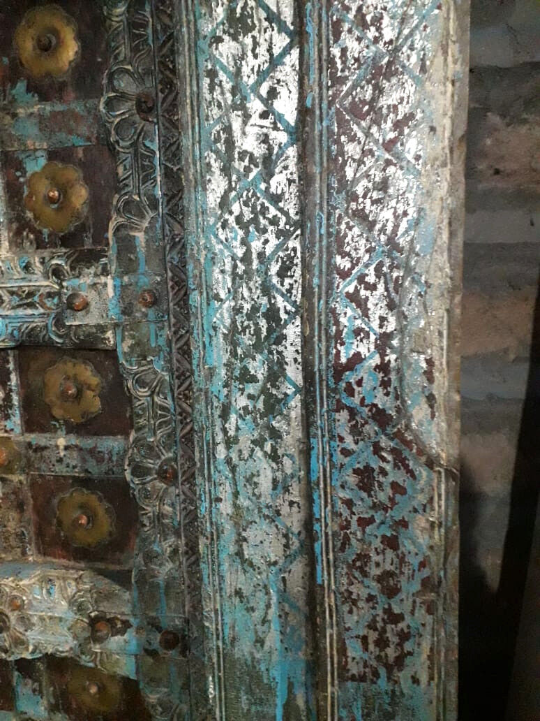 Indian door in old teak