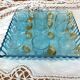 Antique Georges Sand blue and amber liqueur set - 12 glasses and tray