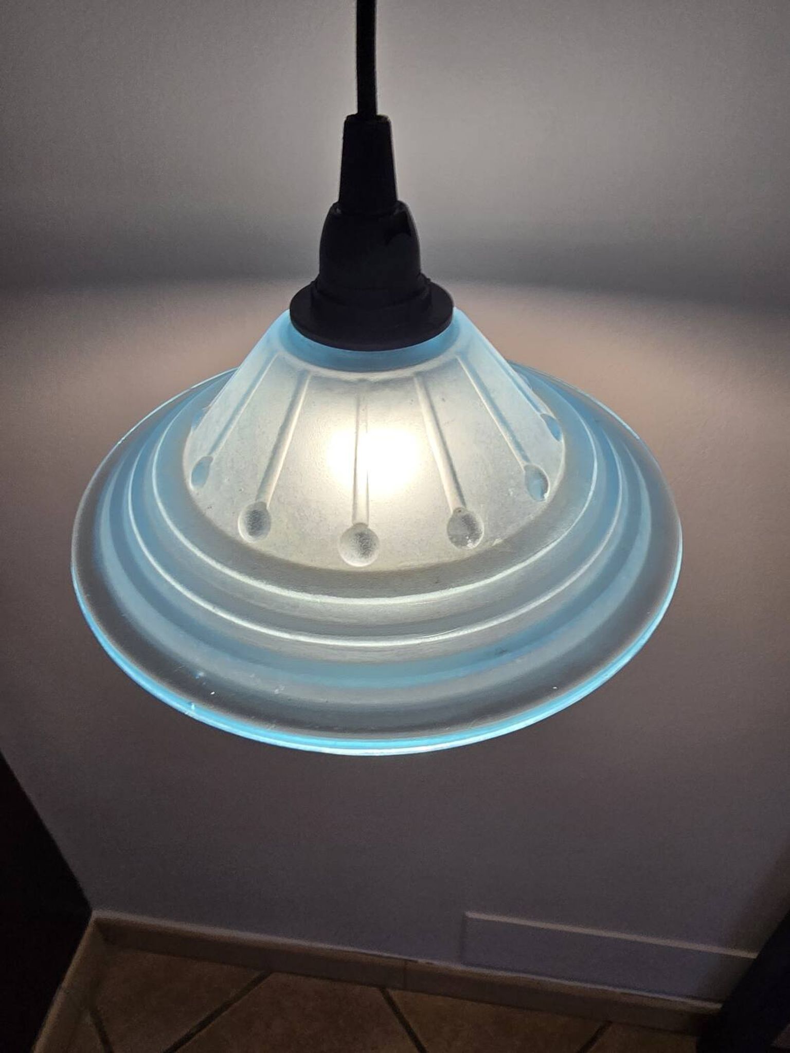 Art Deco blue globe lamp