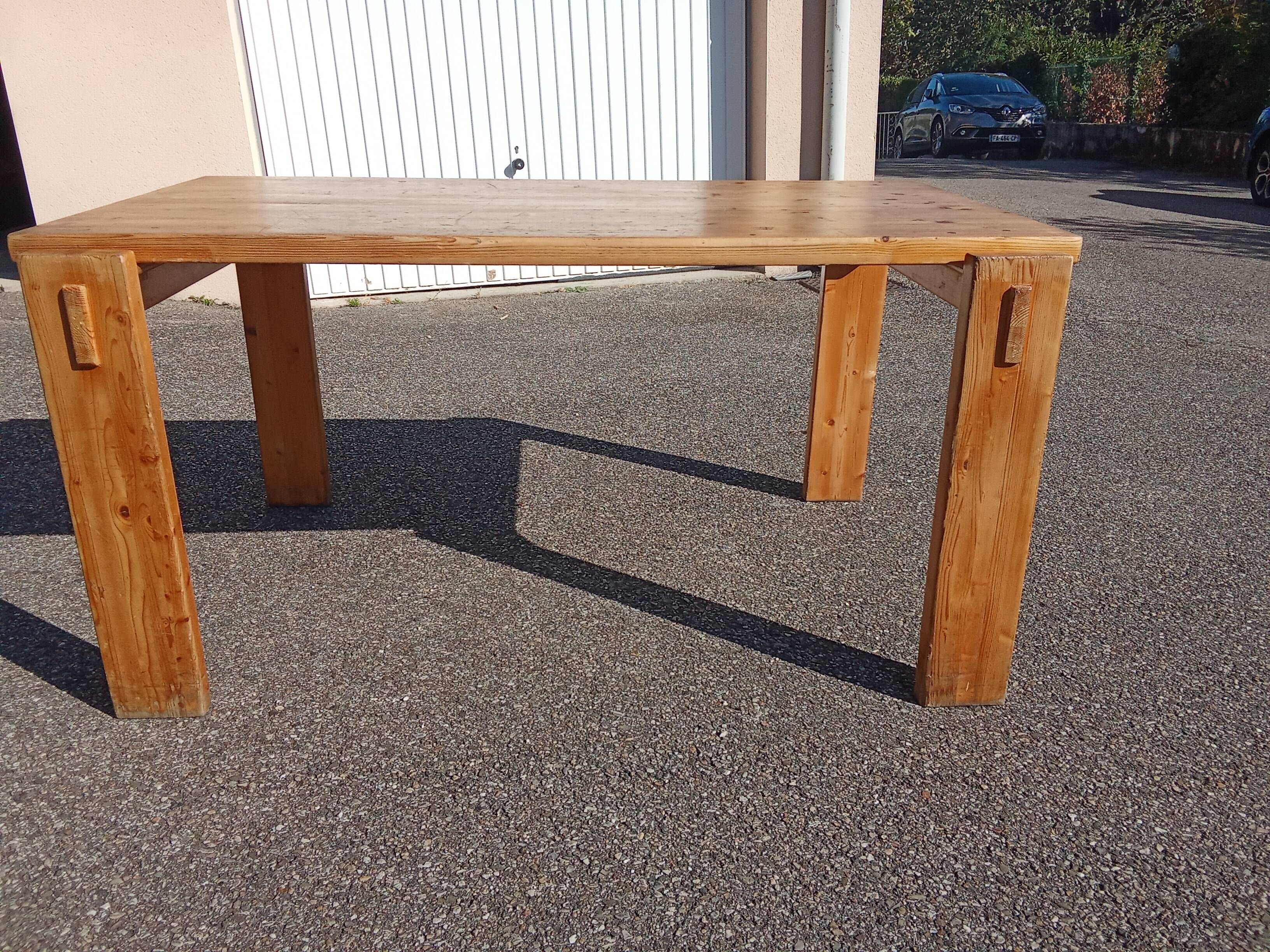 Brutalist style pine table from the 1970s.