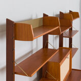 Scandinavian  free standing  Ergo wall unit bar cabinet and 3 cabinets and with 7 shelves,  by John