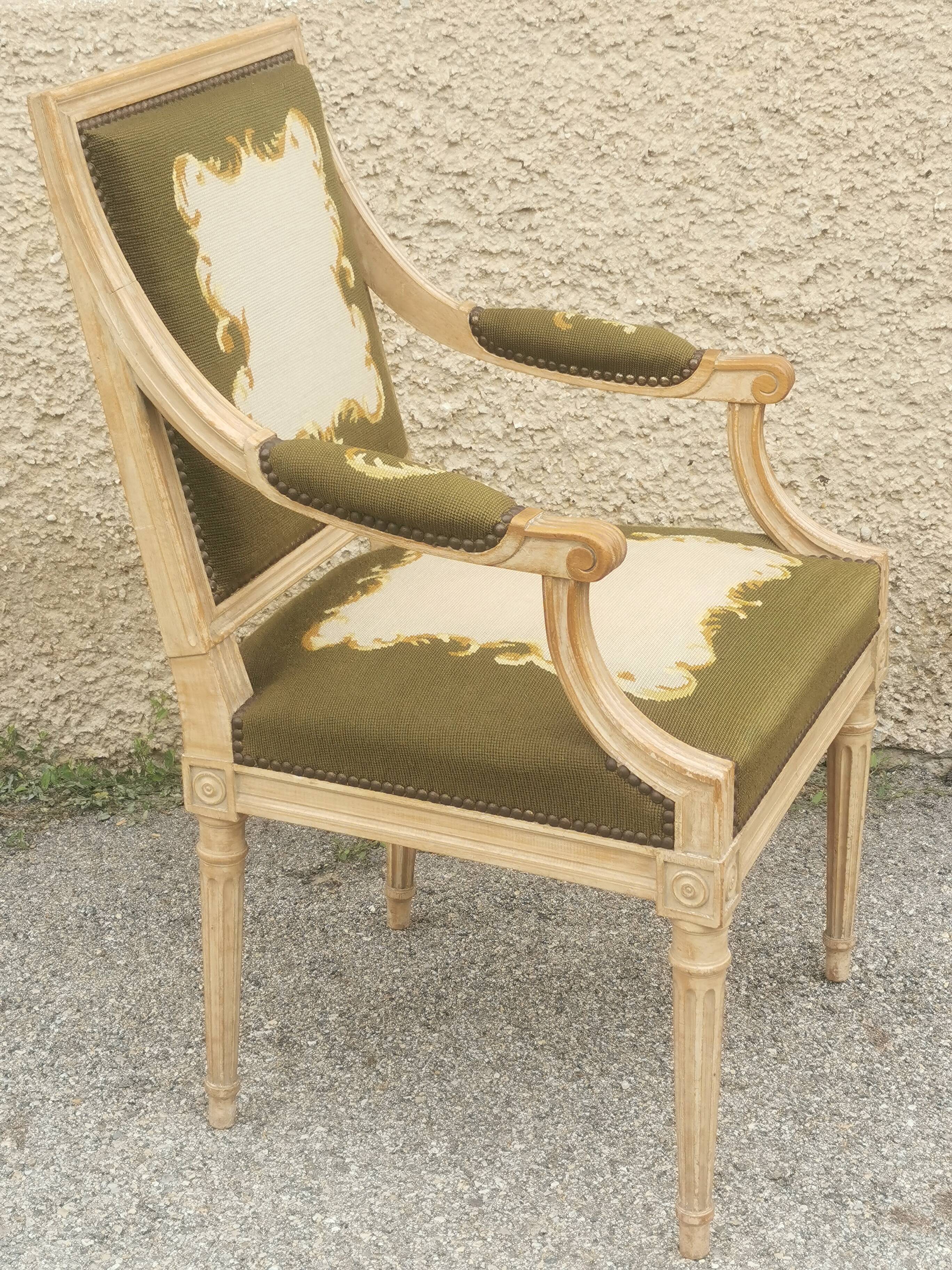 Louis xvi style upholstered armchair