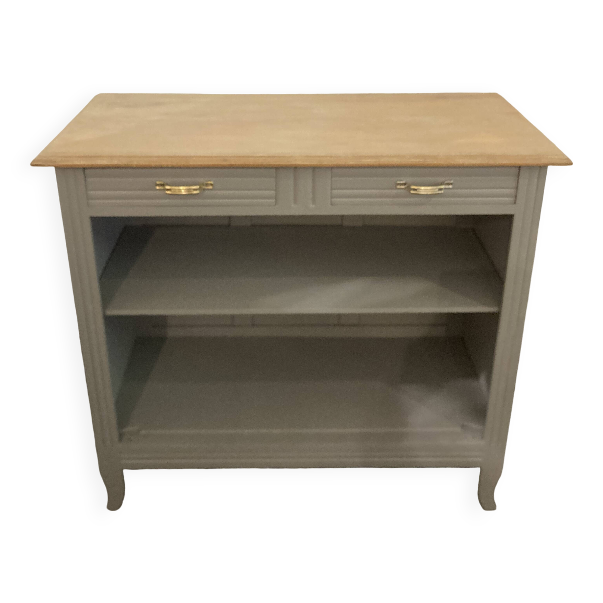 Ash Grey Art Deco Open Sideboard