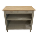Ash Grey Art Deco Open Sideboard