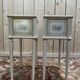 Paire de tables de chevets de style Louis XVI en bois peint