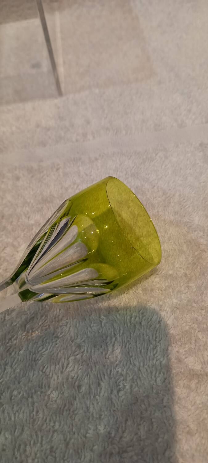 Baccarat Genova Double Chartreuse Green Crystal Liqueur Glass