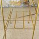 Table d’appoint, vintage , 2 étagères bois laiton circa 1960s