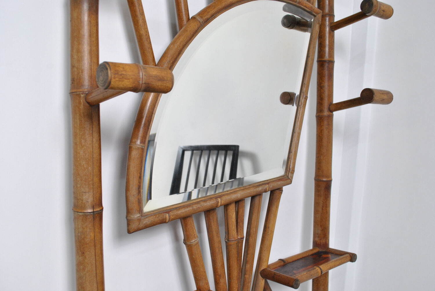 Coat rack bamboo cloakroom 1950