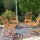 Series of 4 vintage rattan chairs.