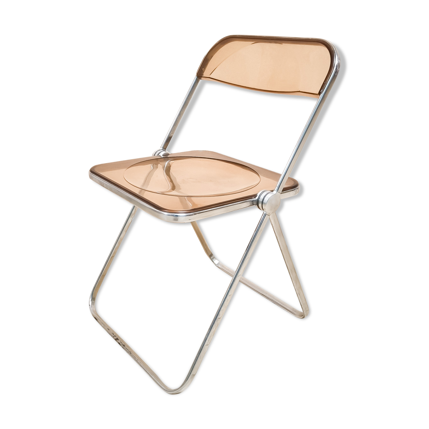 Chaise pliante plexiglas fumé de Giancarlo Piretti édition Castelli