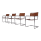 4 Matteo Grassi cantilever chairs in cognac leather