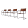 4 Matteo Grassi cantilever chairs in cognac leather
