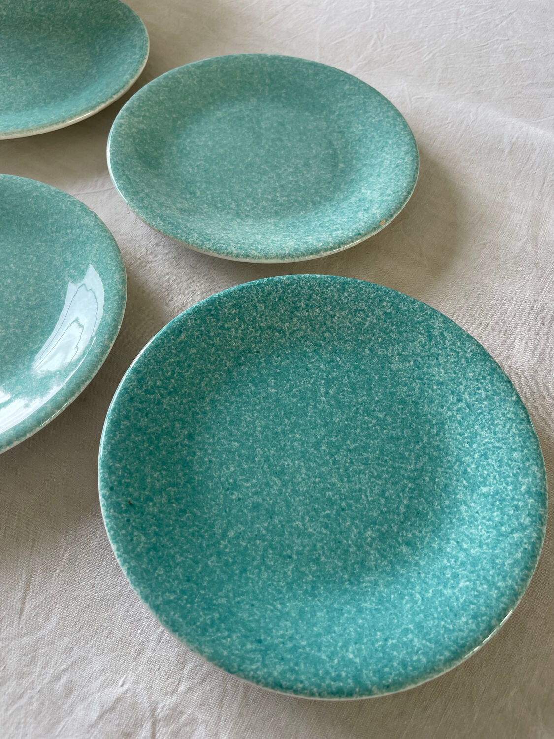 5 assiettes à dessert mouchetées Italiennes
