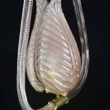 Elgant Pink Art Decò Barovier e Toso Pendant Light Murano Glass, 1940s