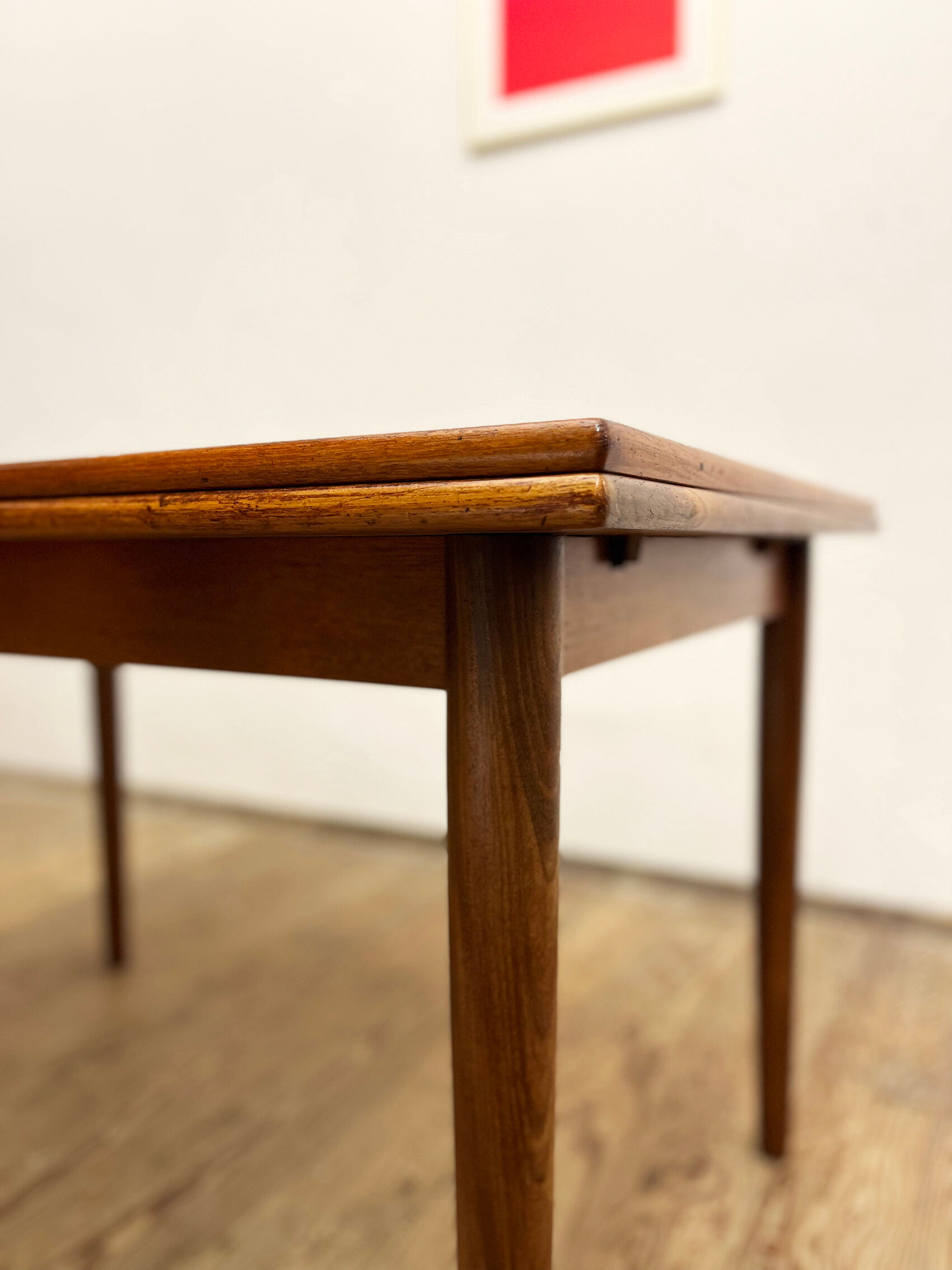 Extendable Mid Century Teak Dining Table with pull out leaves, Denmark, 1950s