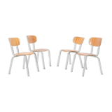 Set of 4 Danish school chairs from the 1960s
