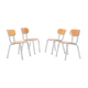 Set of 4 Danish school chairs from the 1960s