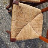 6 old straw chairs