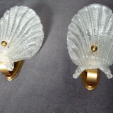 Wall lamps glass shells barovier toso murano