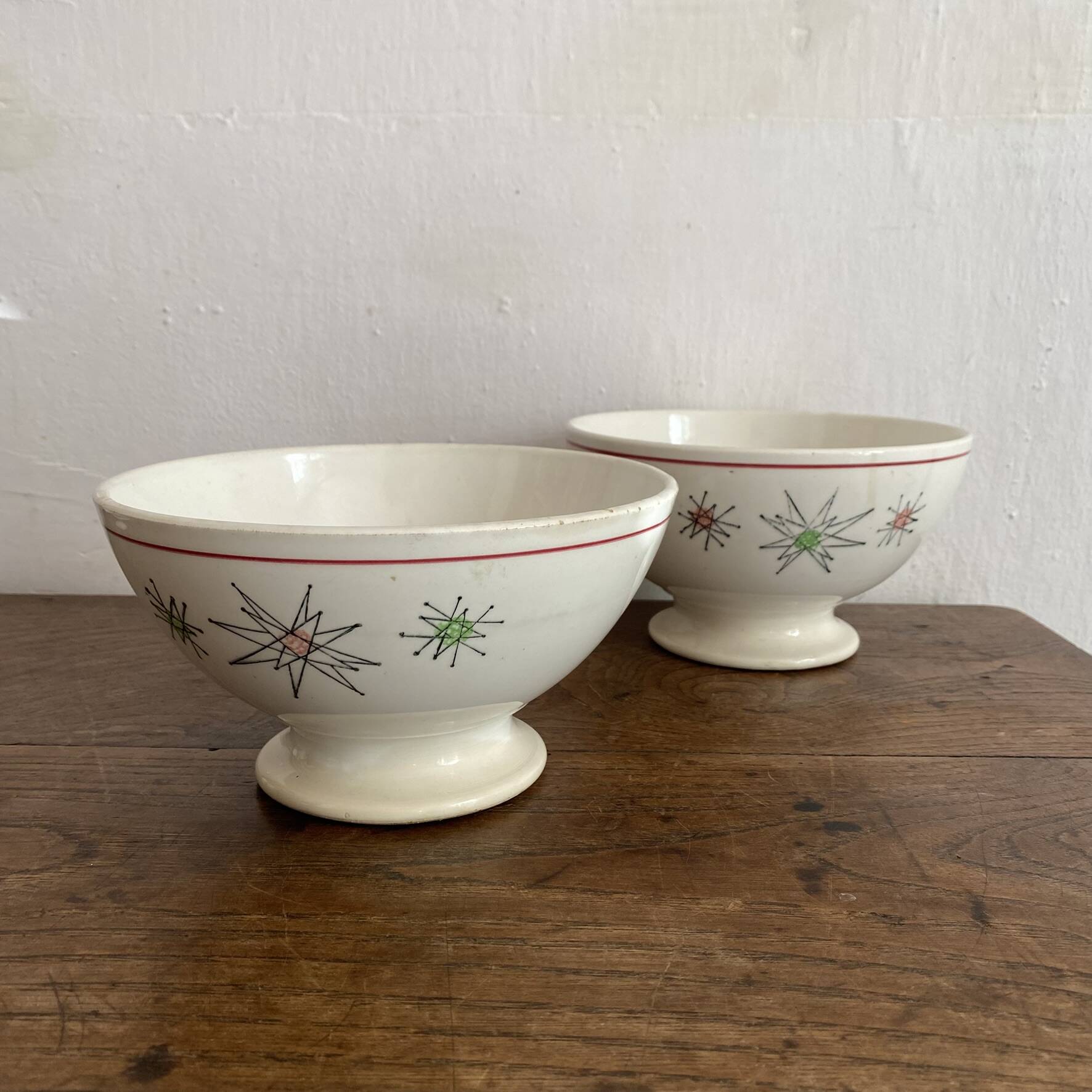 Extra large bowls Gien from the 1950s
