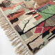 Moroccan Berber boujaad ecru carpet with colorful patterns 303x197cm