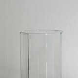 octagonal vase in thick transparent glass