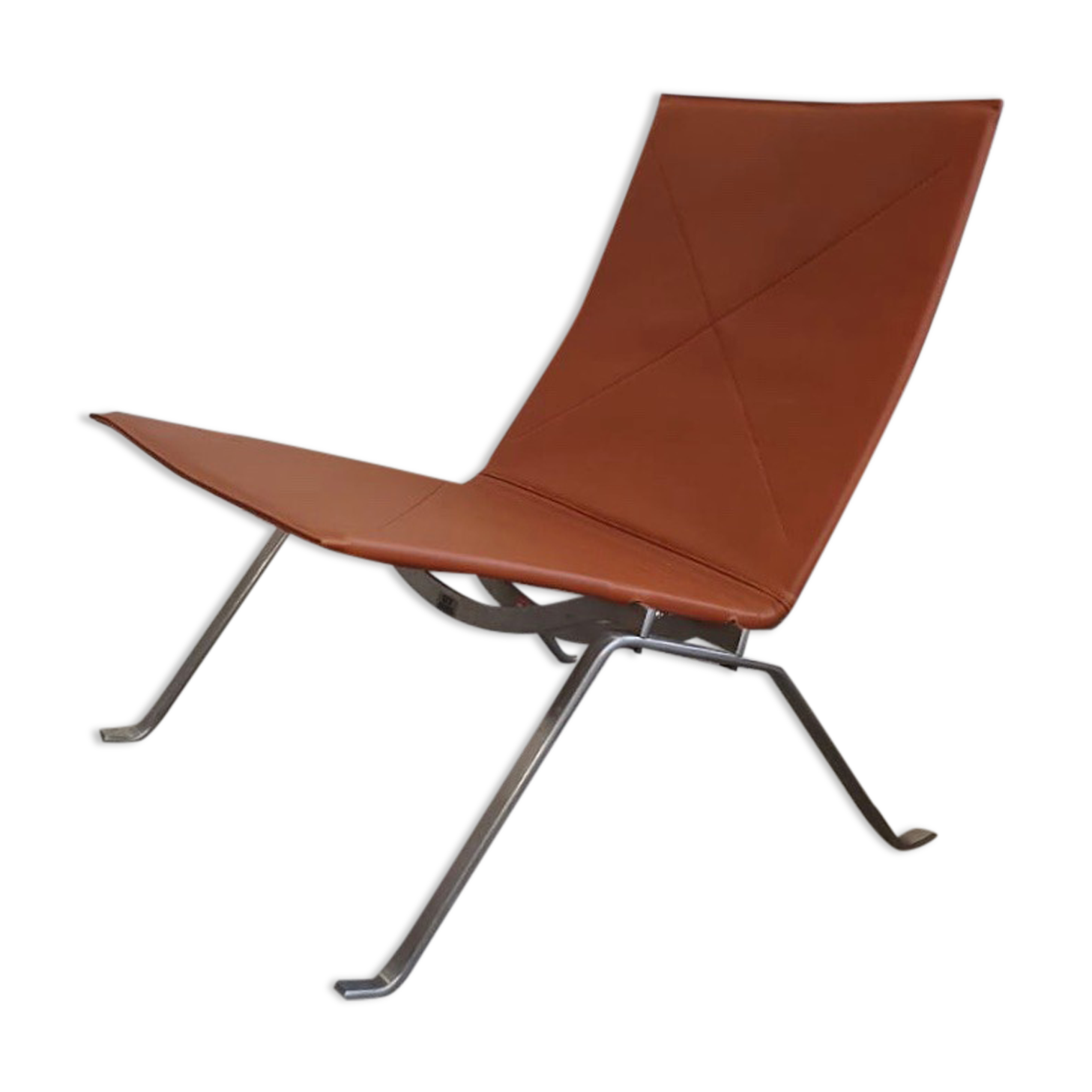 Armchair PK22 Poul Kjaerholm Brown leather edition Fritz Hansen