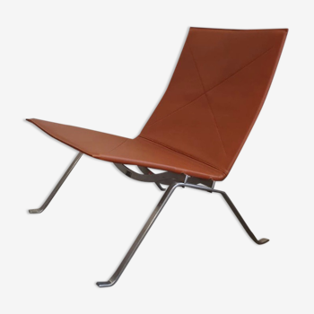 Fauteuil PK22 Poul Kjaerholm Cuir brun édition Fritz Hansen