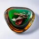 Vide poche Sommerso en verre de Murano vert et orange par Seguso, Italie, années 1970
