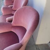Série de 4 Fauteuils crapauds en velours ancien 1930s