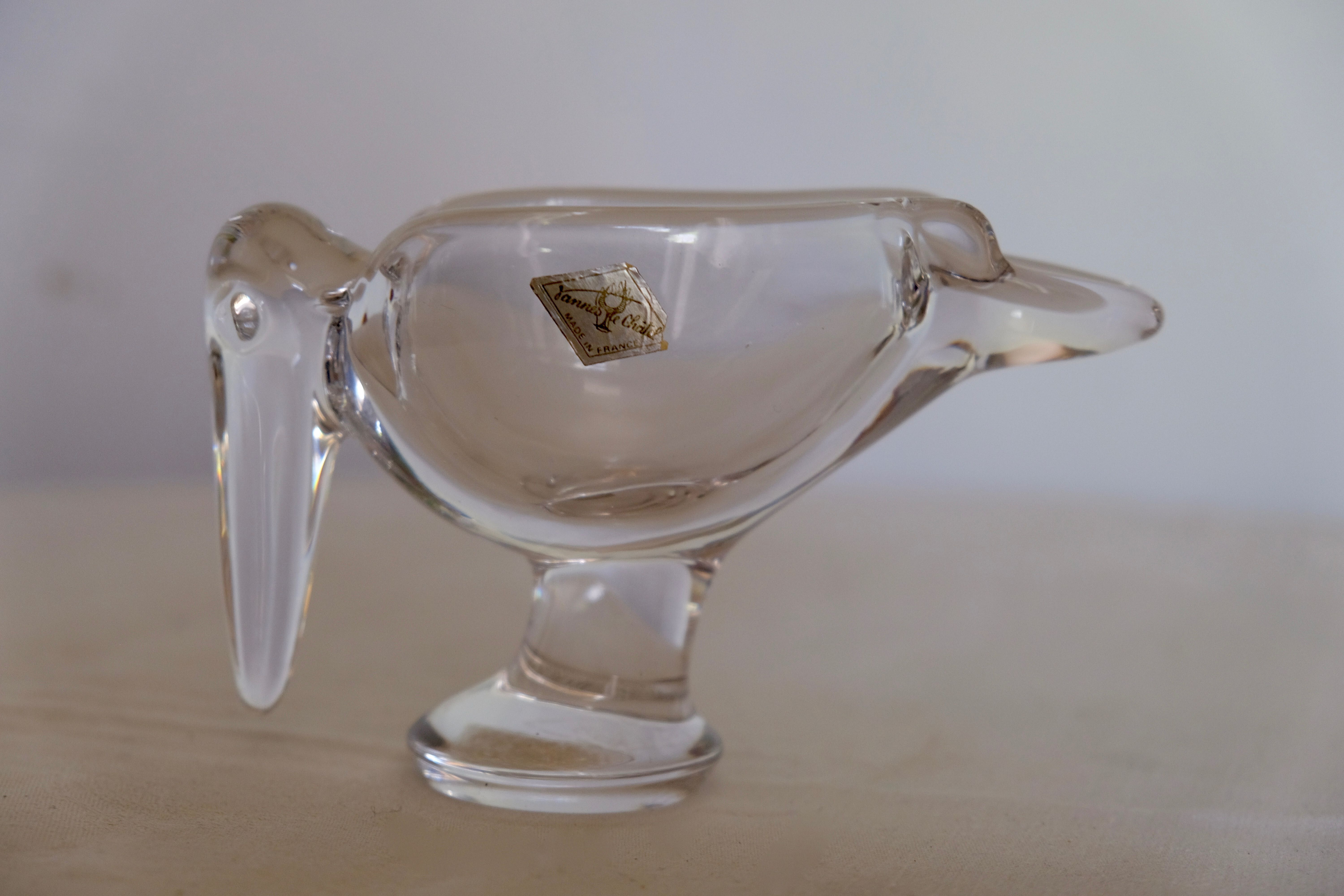Heron marabout bird crystal of Vannes