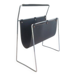 Porte-revues en chrome - noir