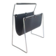 Chrome and black leather magazine rack