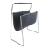 Chrome and black leather magazine rack