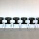 Six chaises « marteau » vintage par Arne Jacobsen pour Fritz Hansen