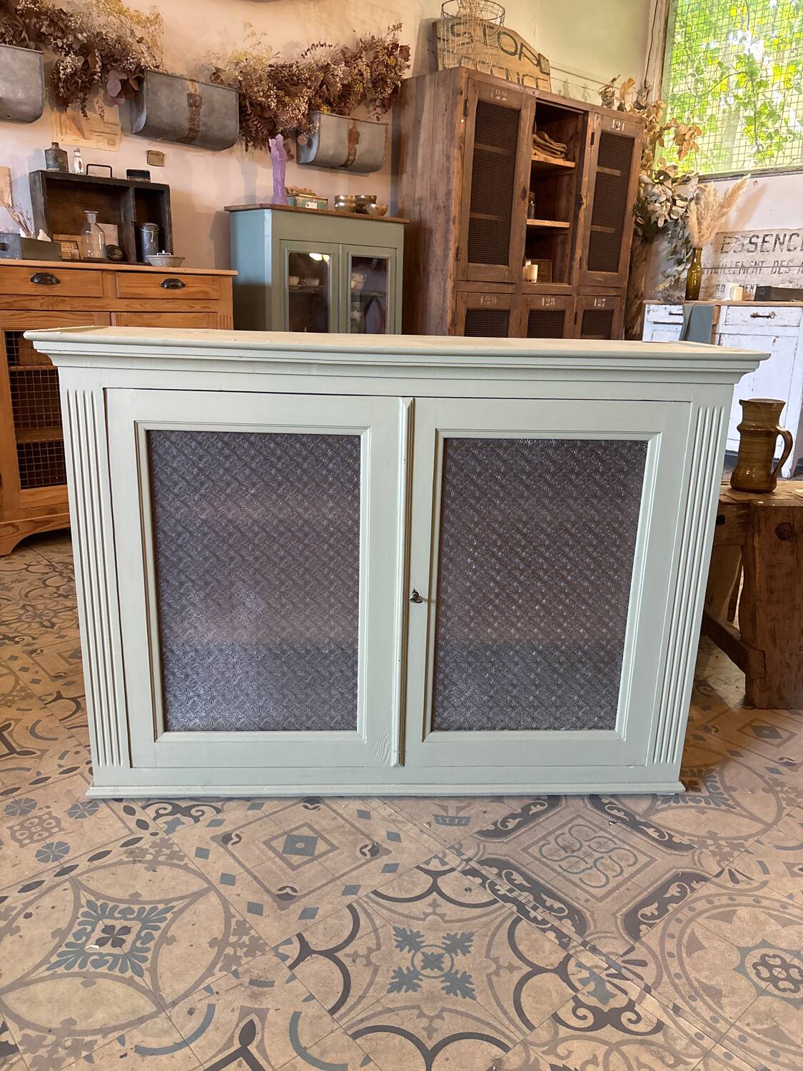 Khaki glass sideboard