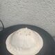 Fruit drainer salad bowl in glazed ceramic slip stamped vintage FG