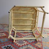 Bamboo coffee table painted yellow