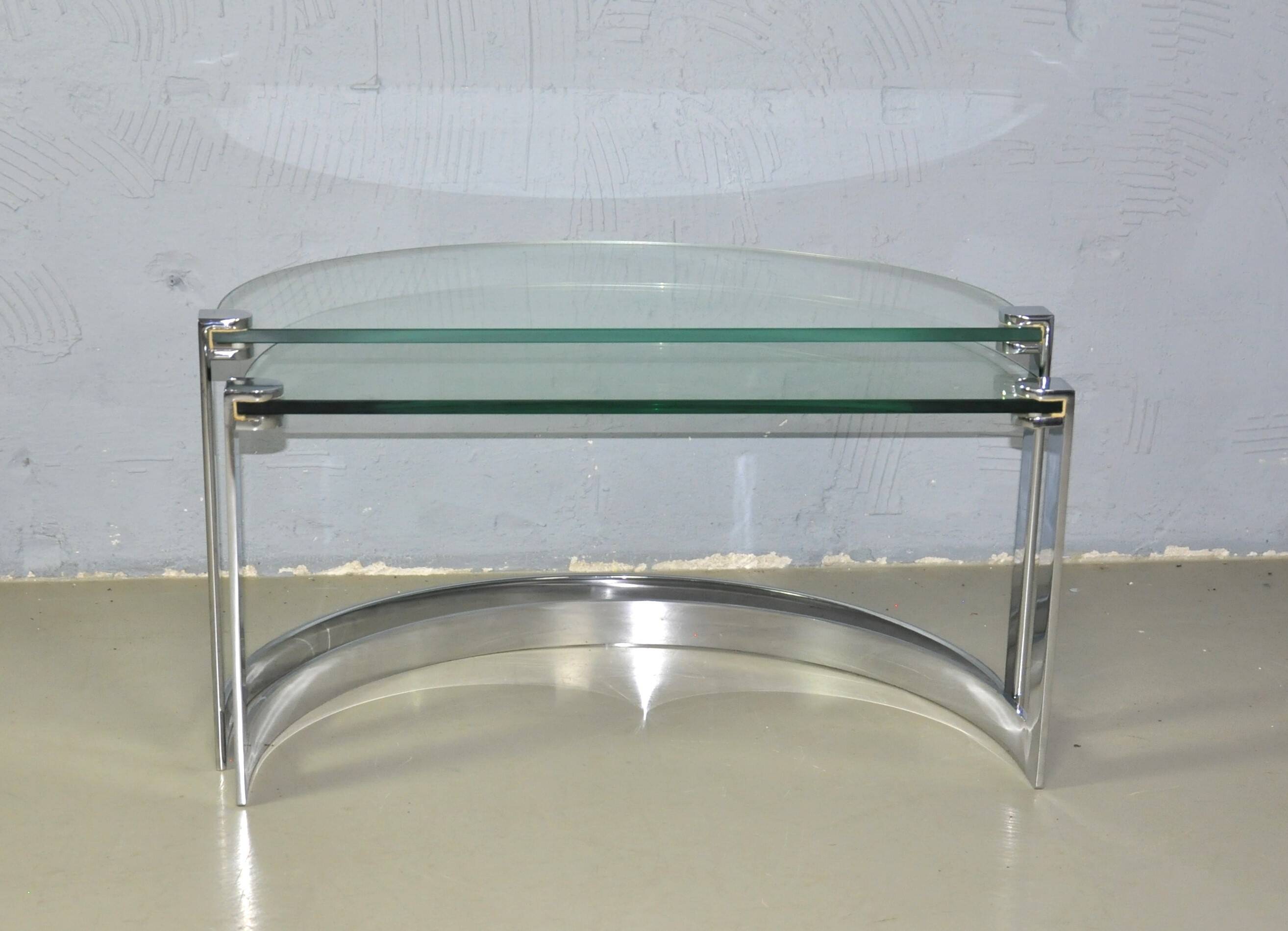 Vintage glazen bijzet tafels