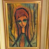 Tableau peinture portrait signée Sevek